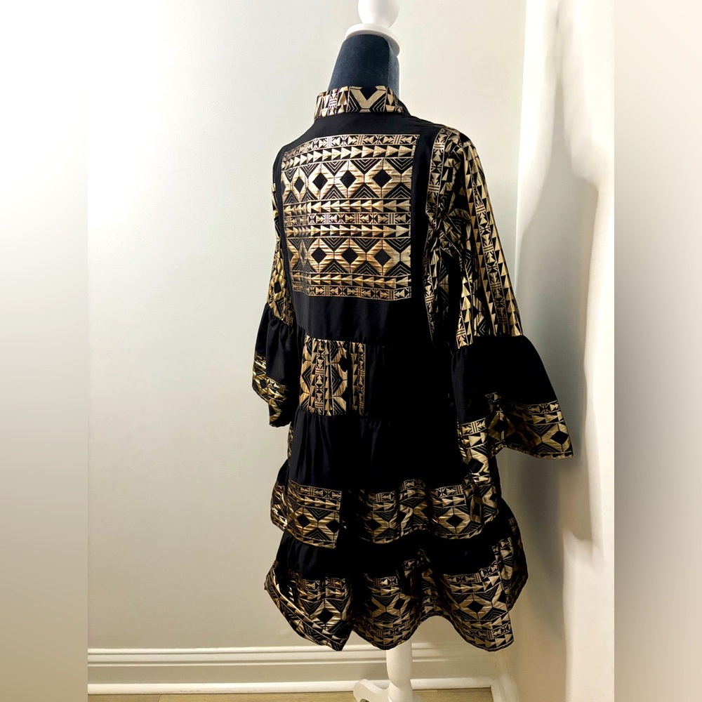 NWT Lace Black & Bronze Dress Size L - Picture 5 of 10
